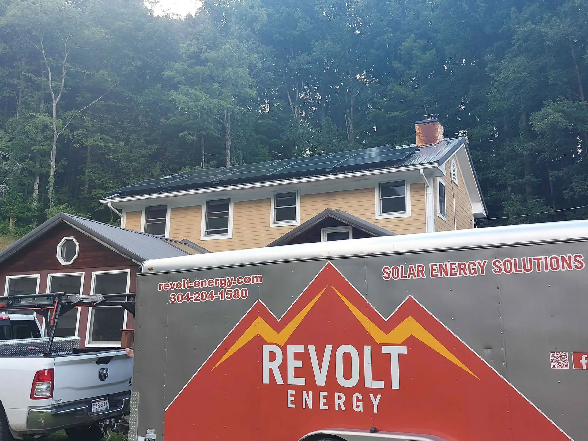 A completed residential solar panels installation service in West Virginia